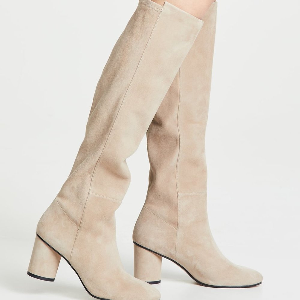 Stuart Weitzman Eloise 75 Bambina Suede Boots Wide - Picture 1 of 8